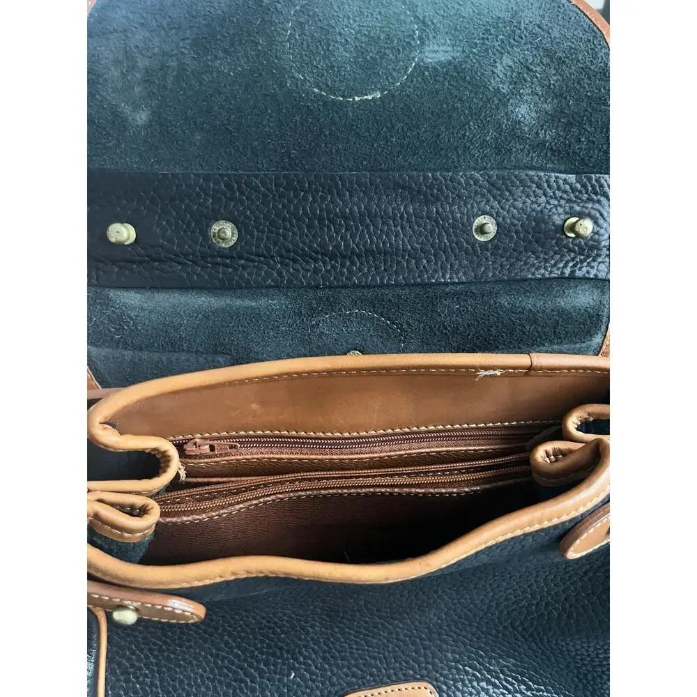 Vintage Dooney & Bourke Medium Essex Carrier Black Satchel Tote Doctor Bag - Picture 16 of 16